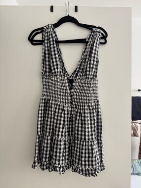ASOS Black and White Gingham Mini Dress